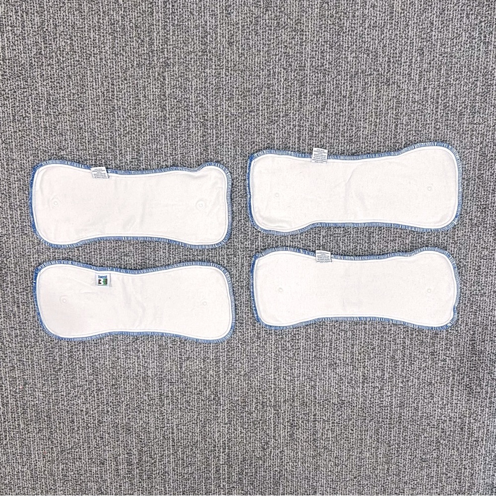 Best Bottom Cloth Diaper Snap On Inserts Hemp Size Large Organic Cotton Set of 4 - Picture 2 of 8